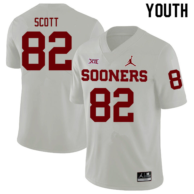 Youth #82 Adrian Scott Oklahoma Sooners College Football Jerseys Sale-White - Click Image to Close